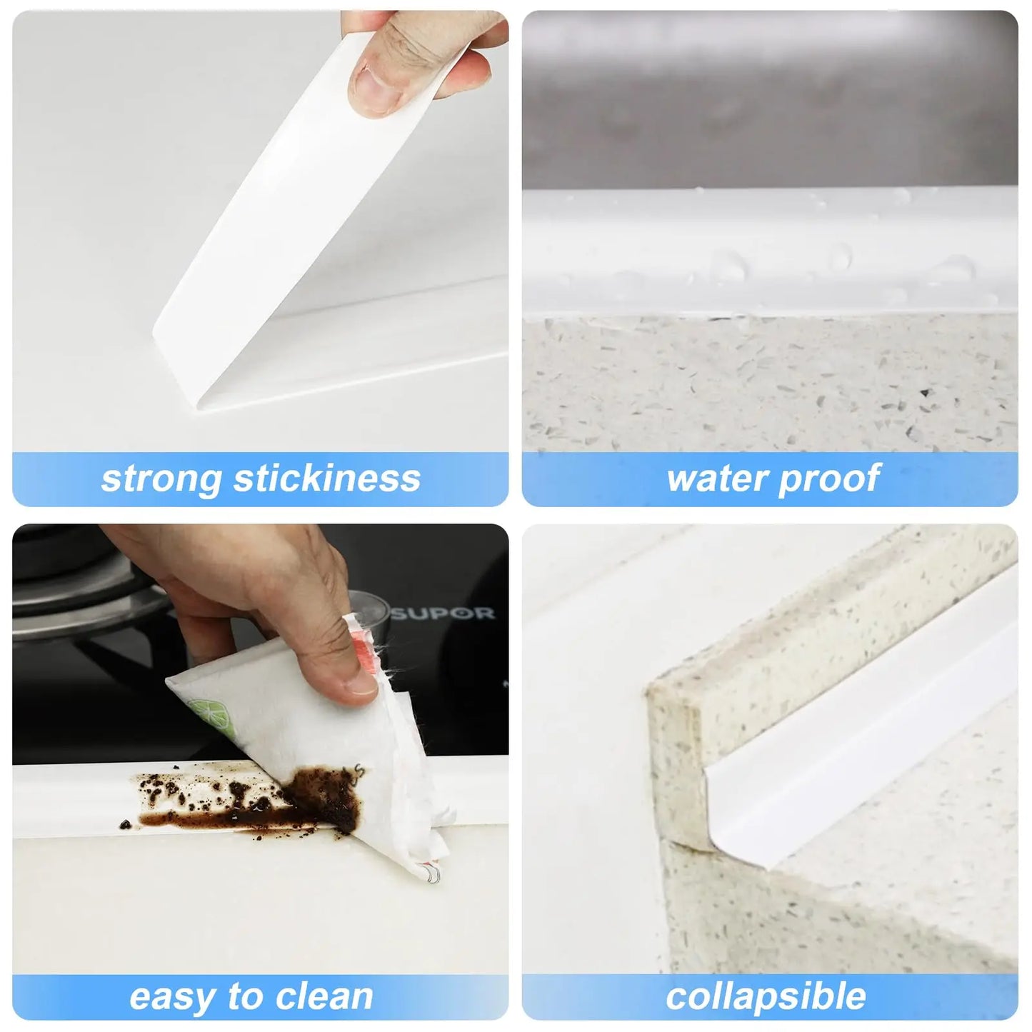 3.2m Shower Bath Sealing Tape PVC Waterproof Self Adhesive Caulk Tape For Bathroom Toilet Edge Sealer Kitchen Anti Mold Tape