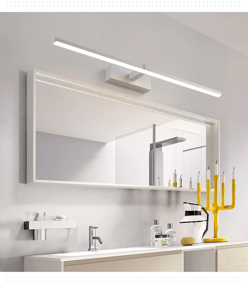 Modern LED Wall Light Bathroom Hardwares Wall Lamp Three Colors Lights Aluminum Led Bathroom Bath Mirror Line Lamp Make Up light