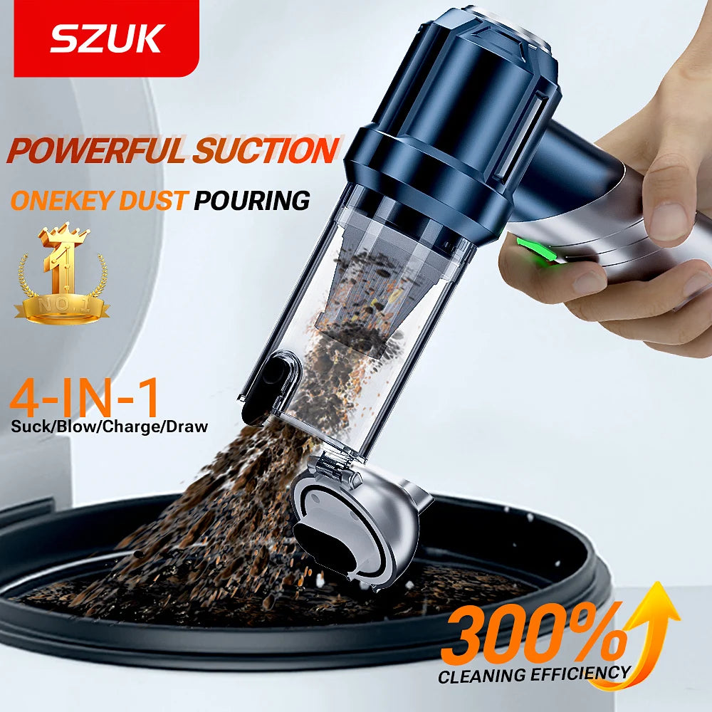 SZUK New Foldable Car Vacuum Cleaner Portable Handheld Mini Vacuum Cleaner Wireless Strong Suction Cleaner Cleaning Machine