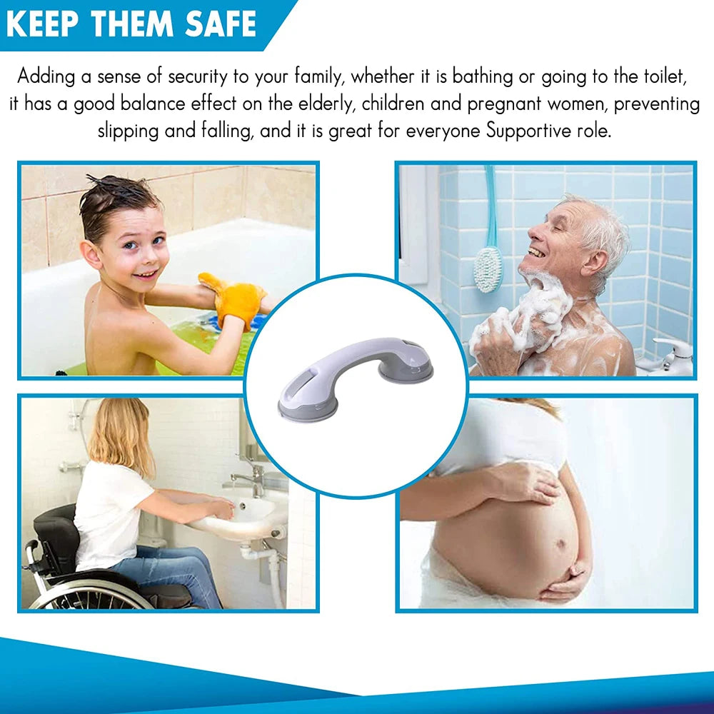 Shower Handle Safety Helping Handle Anti Slip Support Toilet Bathroom Safe Grab Bar Handle Vacuum Sucker Suction Cup Handrail