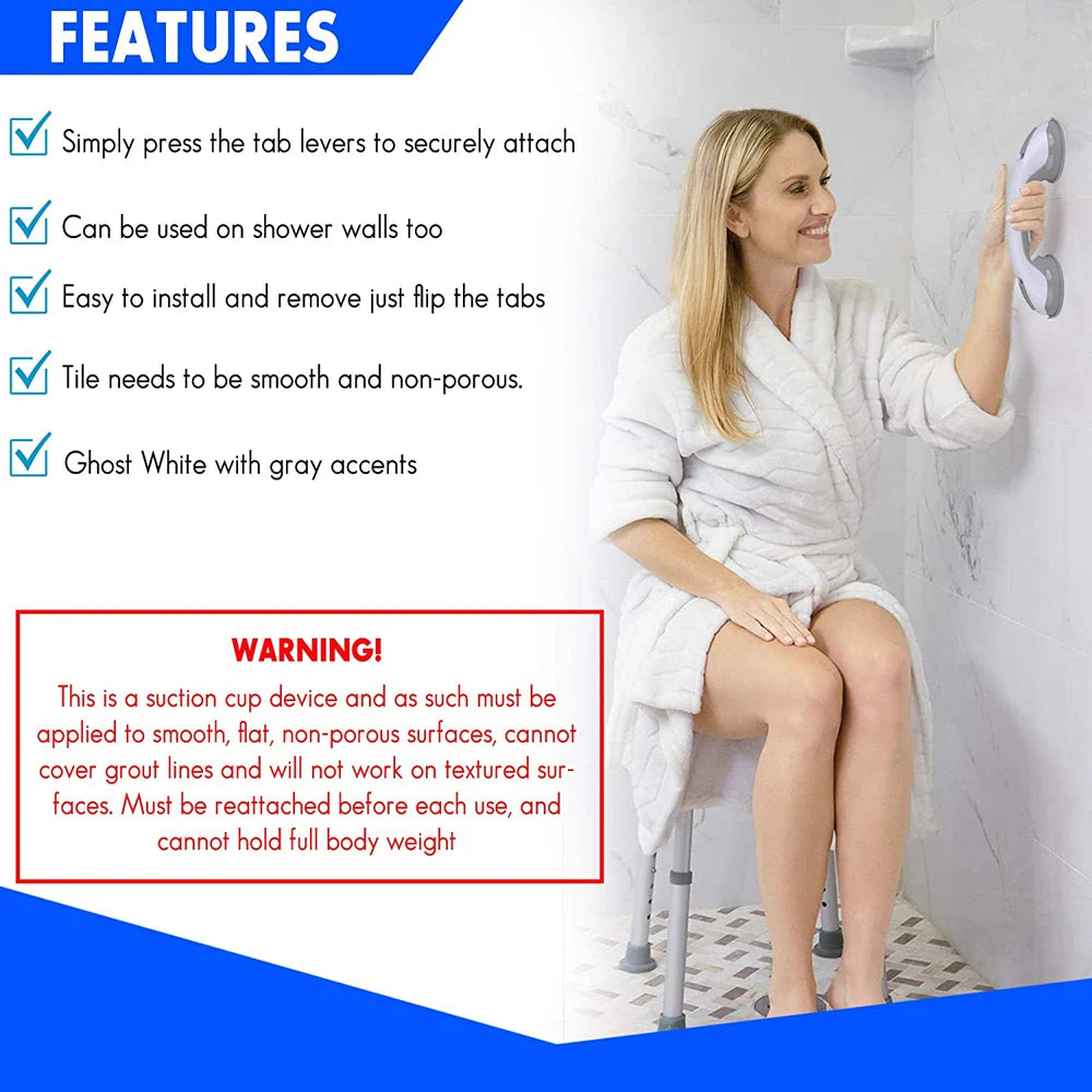 Shower Handle Safety Helping Handle Anti Slip Support Toilet Bathroom Safe Grab Bar Handle Vacuum Sucker Suction Cup Handrail