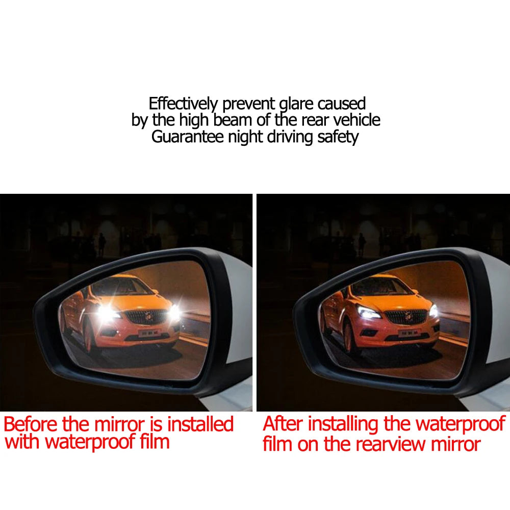 2 Pcs Car Rainproof Clear Film Rearview Mirror Protective Anti Fog Waterproof Film Auto Sticker Accessories 100x145mm