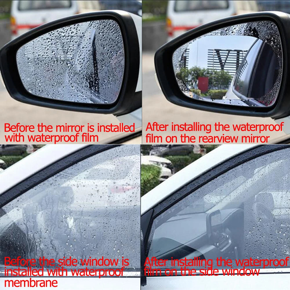 2 Pcs Car Rainproof Clear Film Rearview Mirror Protective Anti Fog Waterproof Film Auto Sticker Accessories 100x145mm