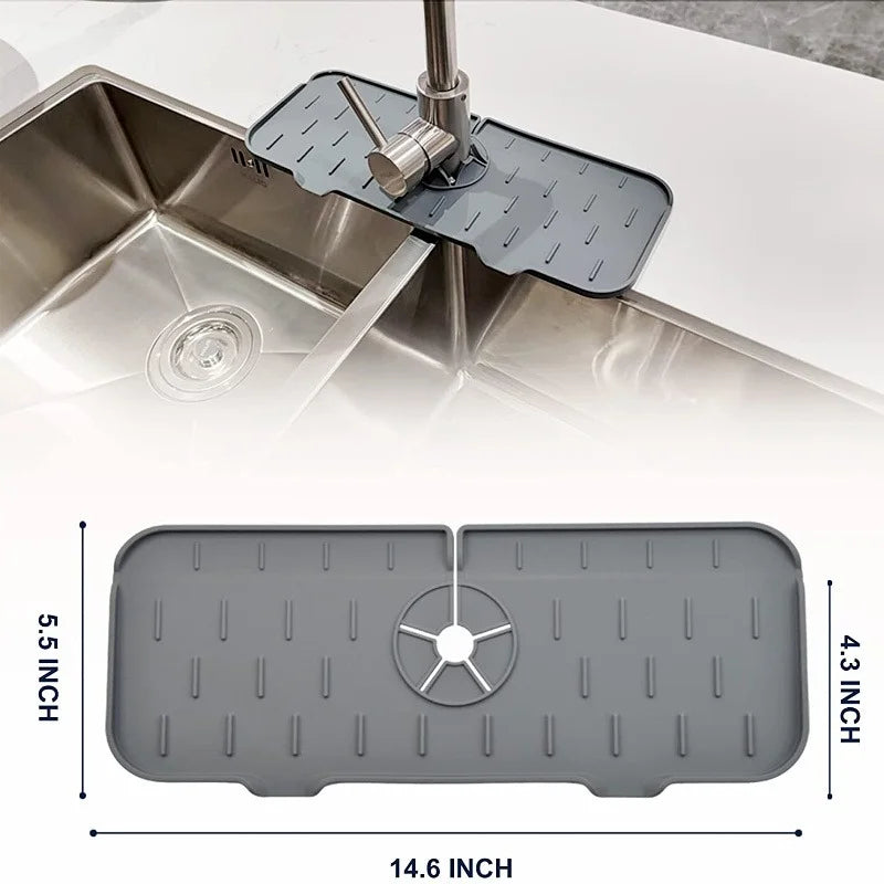 Kitchen Gadgets Silicone Faucet Absorbent Pad Shelf Sink Splash Catcher Countertop Protective Mat Bathroom Drain Mat Acceesories