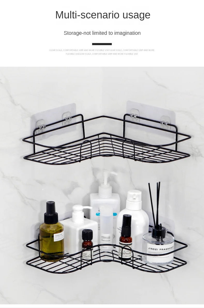 Bathroom Storage Rack Bathroom Shelf Wall Hanging Corner Shower Caddy No Punching Triangle Storage Rack Bathroom Accessories