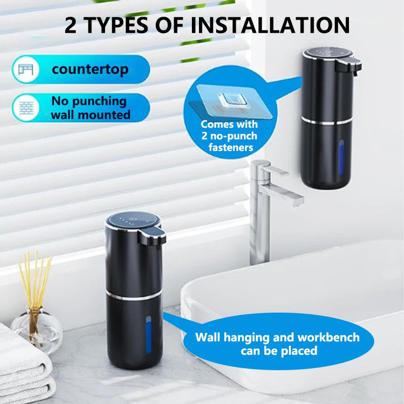 New Soap Dispenser BLack Automatic Soap Dispenser Foam and Drop Mode for Bathroom Kitchen