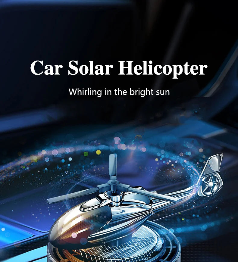 Helicopter Solar Car Air Freshener Propeller Rotating Interior Accessories Flavoring Supplies Fighter Model Perfume Decoration