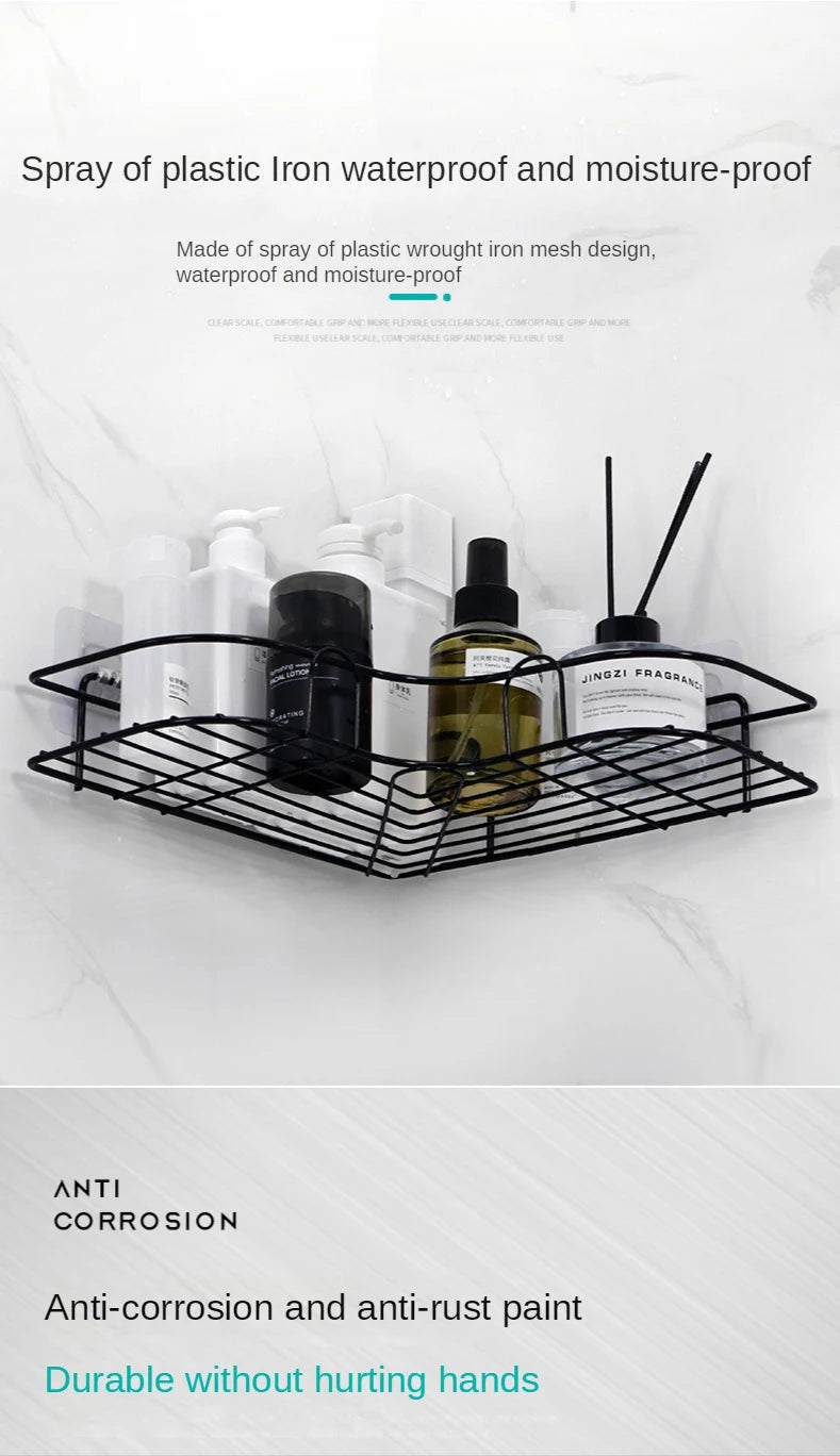 Bathroom Storage Rack Bathroom Shelf Wall Hanging Corner Shower Caddy No Punching Triangle Storage Rack Bathroom Accessories