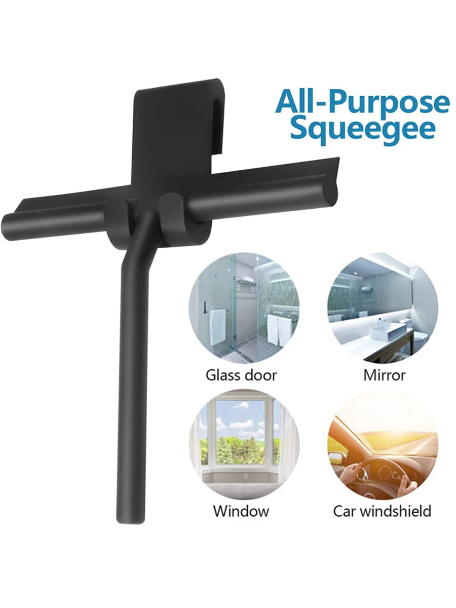 Shower Squeegee Glass Wiper Scraper Shower Squeegee Cleaner With Silicone Holder Bathroom Mirror Scraper Glass Cleaning