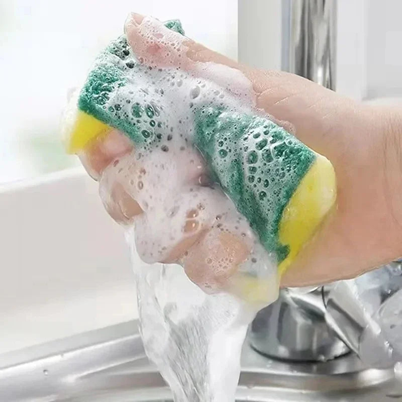 Double-sided Kitchen Dishwashing Sponge Soft Absorbent Cleaning Rub Dish Pot Rust Sponges Wipes Home Cleaning Brush Wholesale