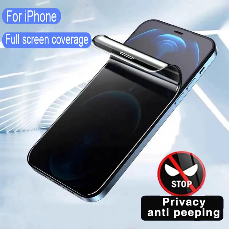 Anti-Spy Hydrogel Film For iPhone 14 13 12 11 15 Pro Max Mini Privacy Screen Protectors For IPhone X XR XS 14 15 Plus Not Glass