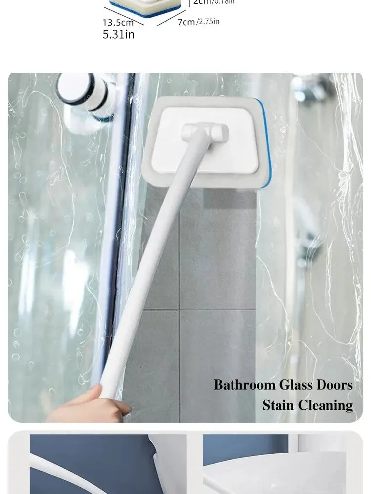 Bathroom Wall Brush Multifunctional Long Handle Removable Sponge Brush Tile Floor Bathtub Brushes Household Cleaning Tools