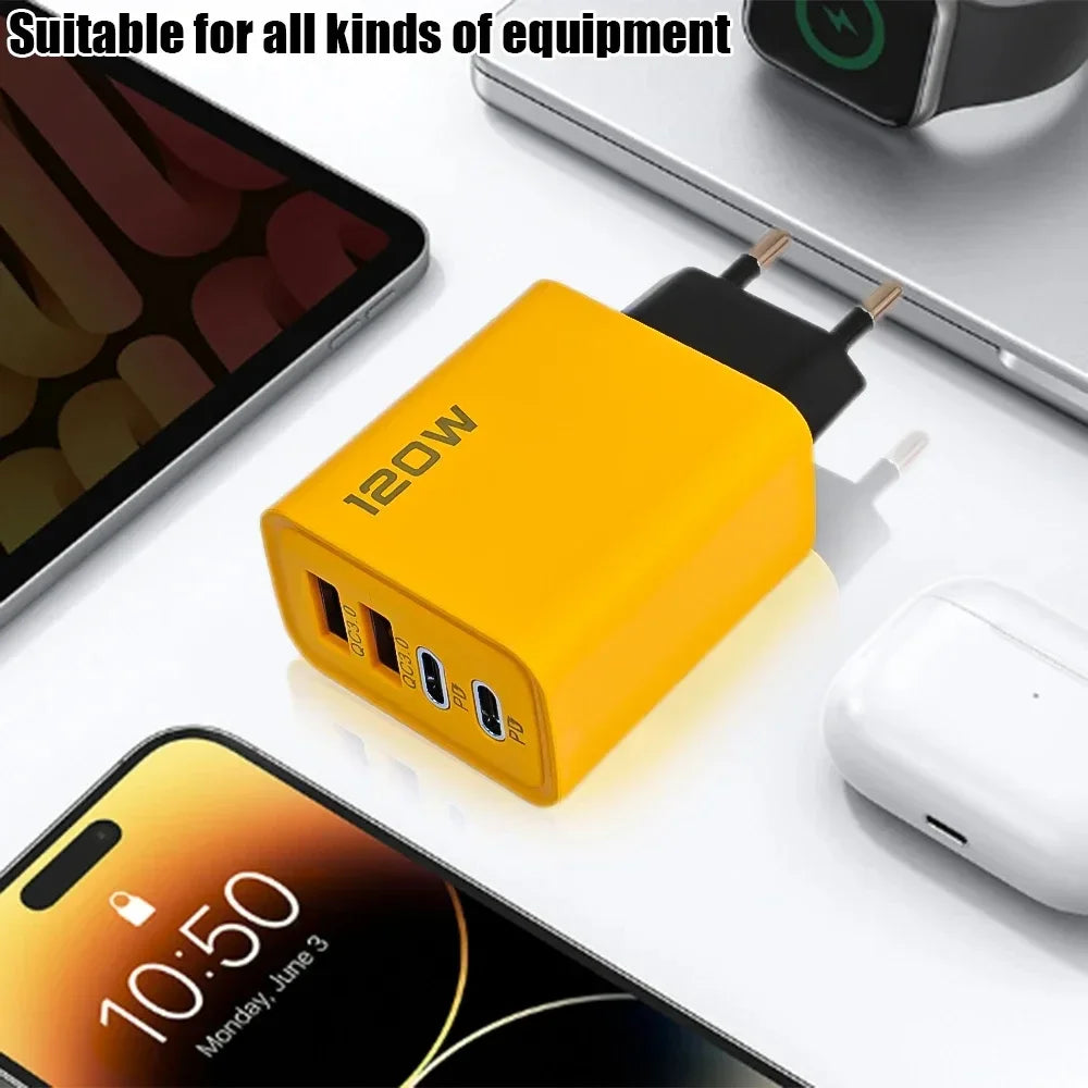 Xiaomi Fast Charger 120W Type C Quick Charge 3.0 USB Adapter For iPhone Samsung Xiaomi PD USB Generic Charger Fast Charging