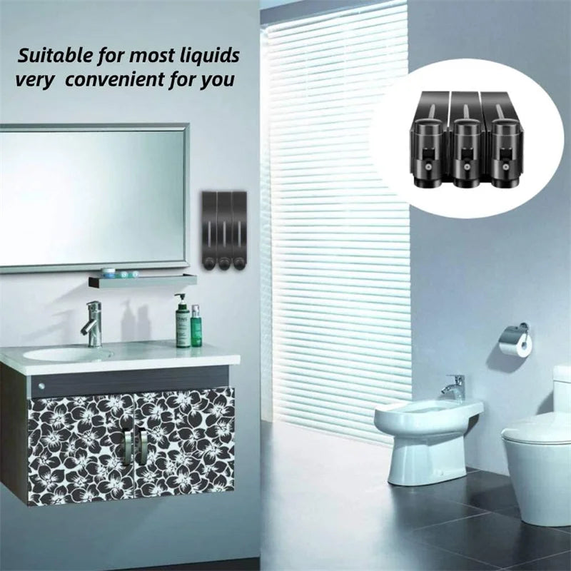 Liquid Soap Dispenser Wall Mounted Shower Soap Shampoo Dispenser Toilet Shower Gel Detergent Dispenser for Bathroom