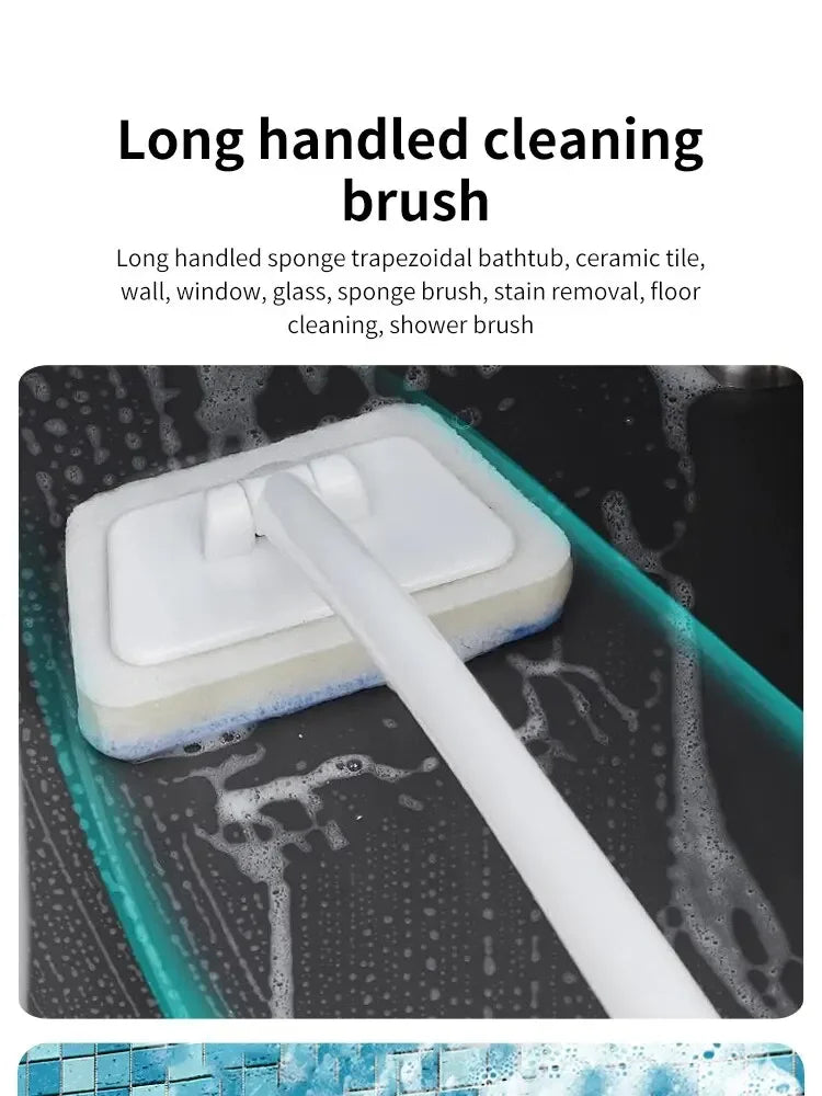 Bathroom Wall Brush Multifunctional Long Handle Removable Sponge Brush Tile Floor Bathtub Brushes Household Cleaning Tools