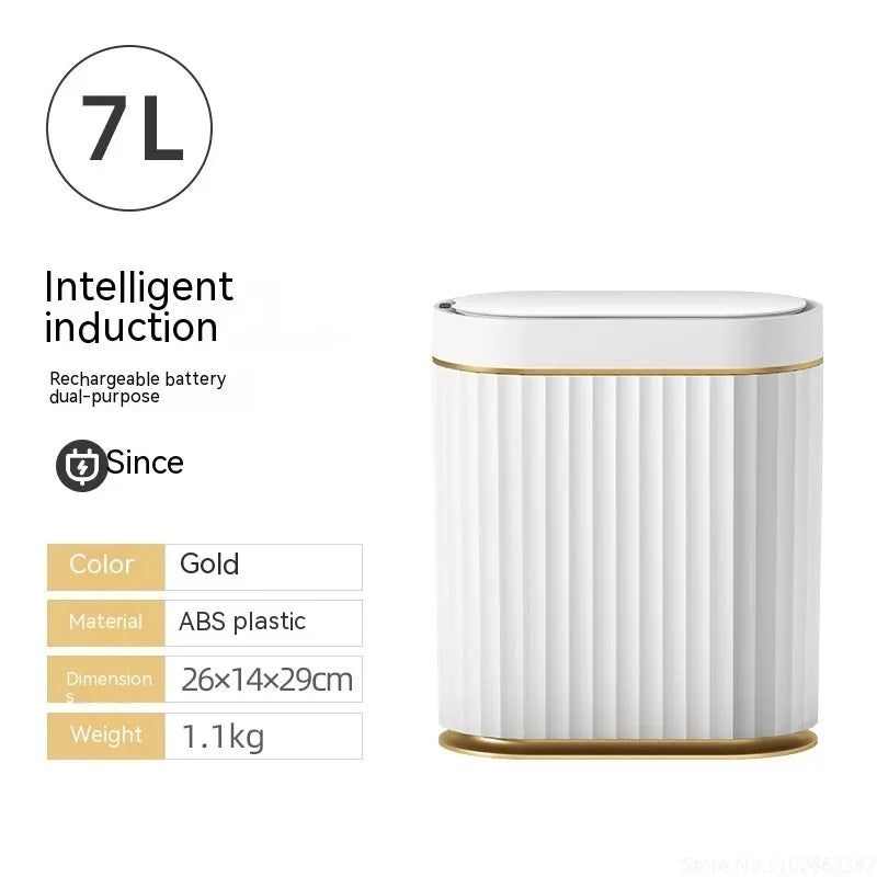 7L Trash Bin Can Narrow Smart Sensor Kitchen Food Waste Recycle Toilet Wastebasket Garbage Storage Bucket Bathroom Accessories