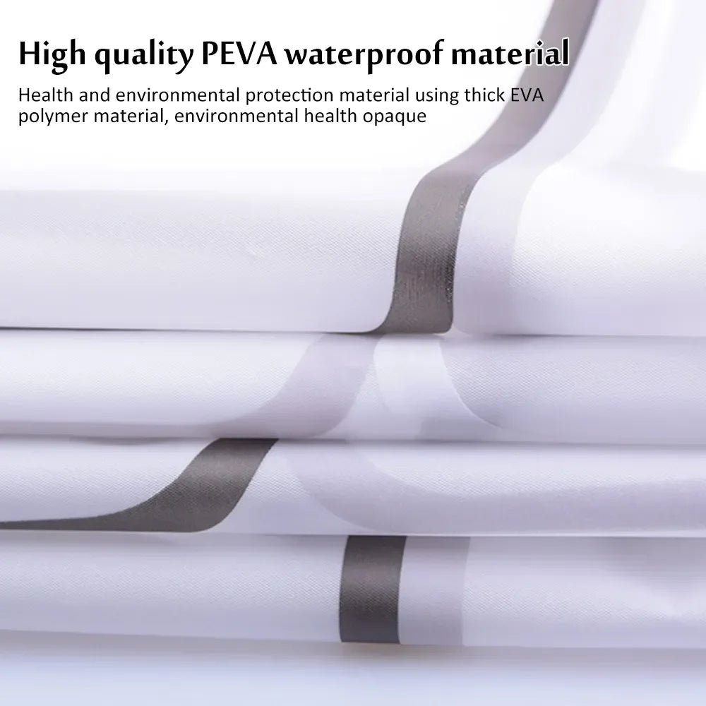 Bathroom Shower Curtains with Hooks Waterproof and Mildew Proof Durable Bathroom Screens PE EVA Self-crop Fabric Shower Curtains