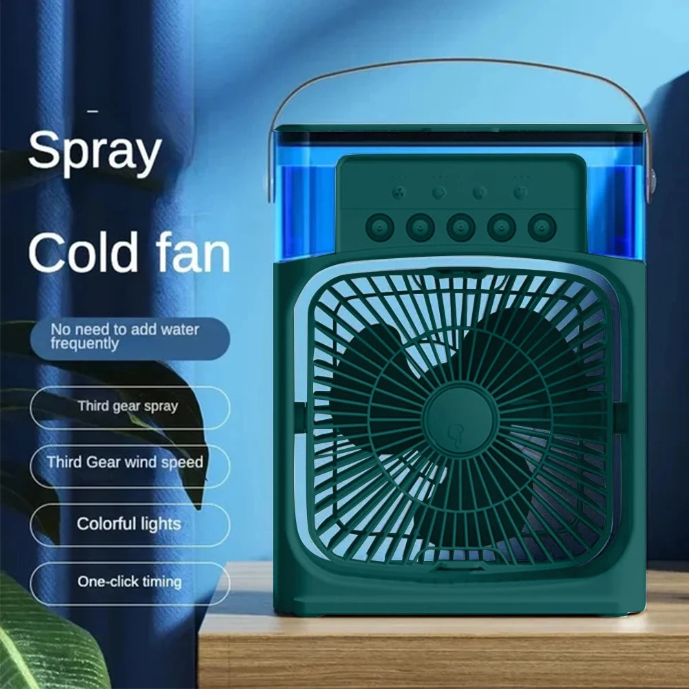 Humidifier Air Conditioner Hydrocooling USB Electric Fan LED Night Light Water Mist Fan Portable Air Cooler 3 In 1 Fan for Home