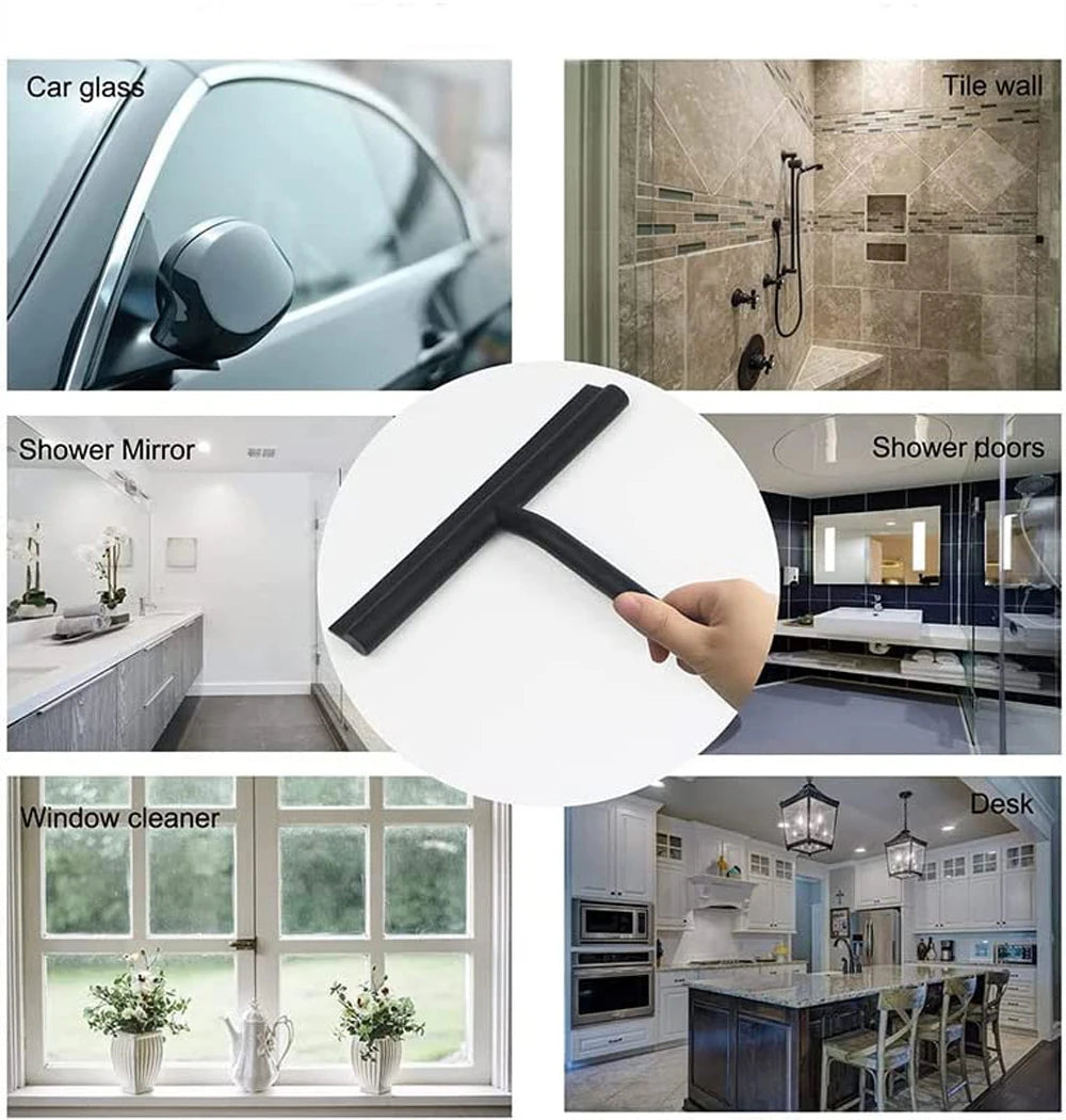 Shower Squeegee Glass Wiper Scraper Shower Squeegee Cleaner With Silicone Holder Bathroom Mirror Scraper Glass Cleaning