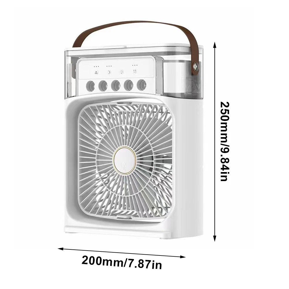 Humidifier Air Conditioner Hydrocooling USB Electric Fan LED Night Light Water Mist Fan Portable Air Cooler 3 In 1 Fan for Home