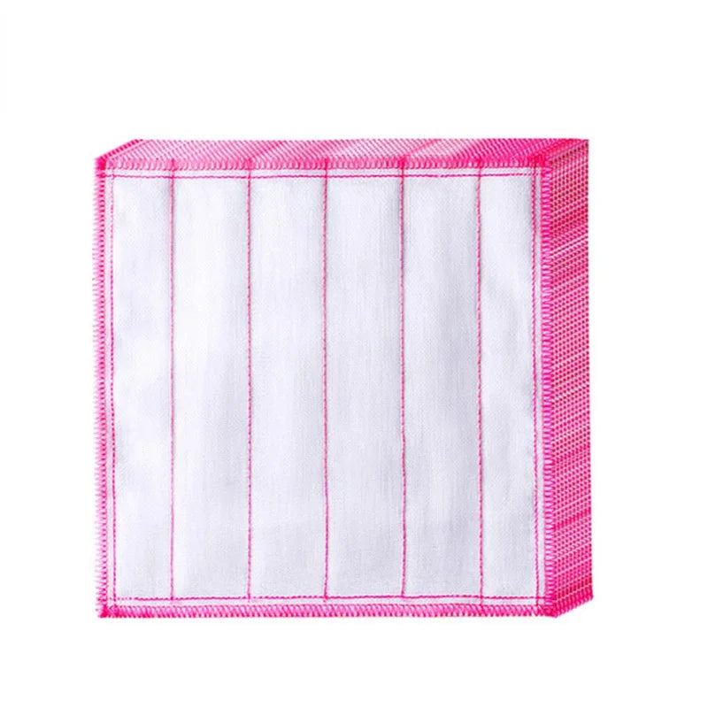 2Pcs Kitchen Towels Cotton Dishcloth Super Absorbent Non-stick Oil Reusable Cleaning Cloth Kitchen Daily Dish Towels