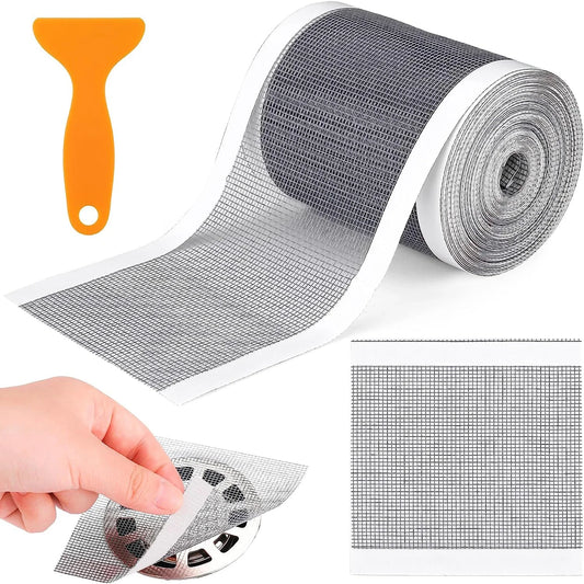 10/5m Cutable Shower Drain Hair Catcher Self-Adhesive Floor Drain Stickers Disposable Mesh Sink Strainer Filter For Bathroom