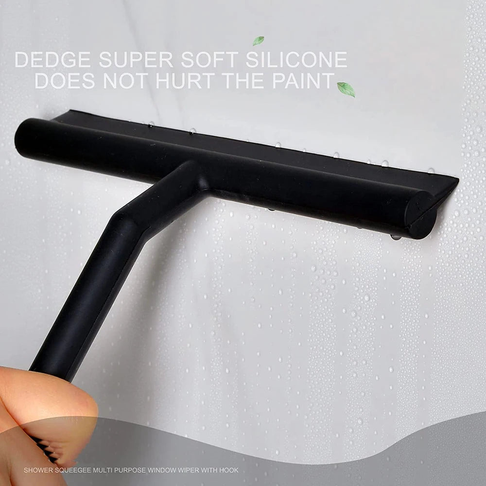 Shower Squeegee Glass Wiper Scraper Shower Squeegee Cleaner With Silicone Holder Bathroom Mirror Scraper Glass Cleaning