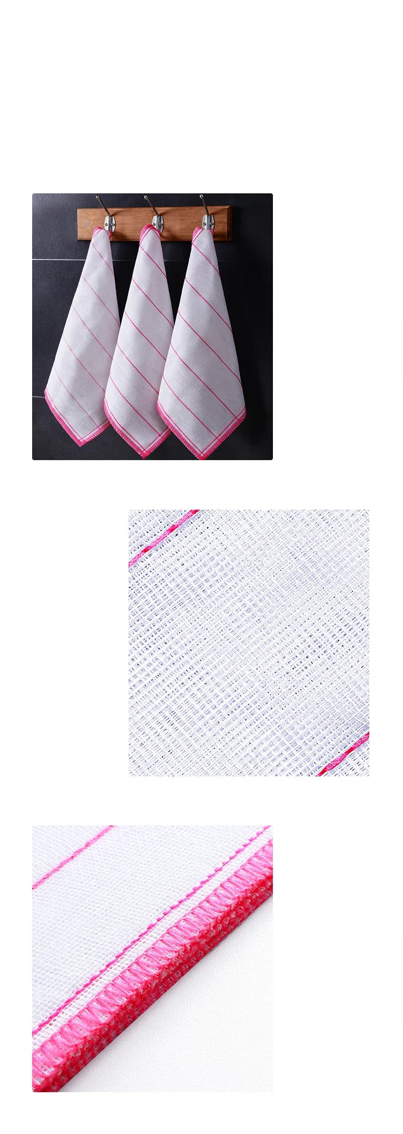 2Pcs Kitchen Towels Cotton Dishcloth Super Absorbent Non-stick Oil Reusable Cleaning Cloth Kitchen Daily Dish Towels