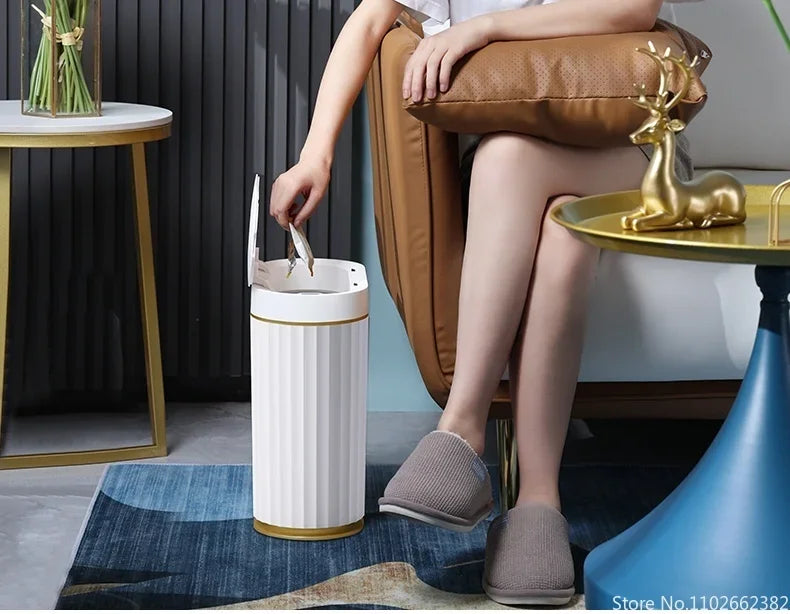 7L Trash Bin Can Narrow Smart Sensor Kitchen Food Waste Recycle Toilet Wastebasket Garbage Storage Bucket Bathroom Accessories