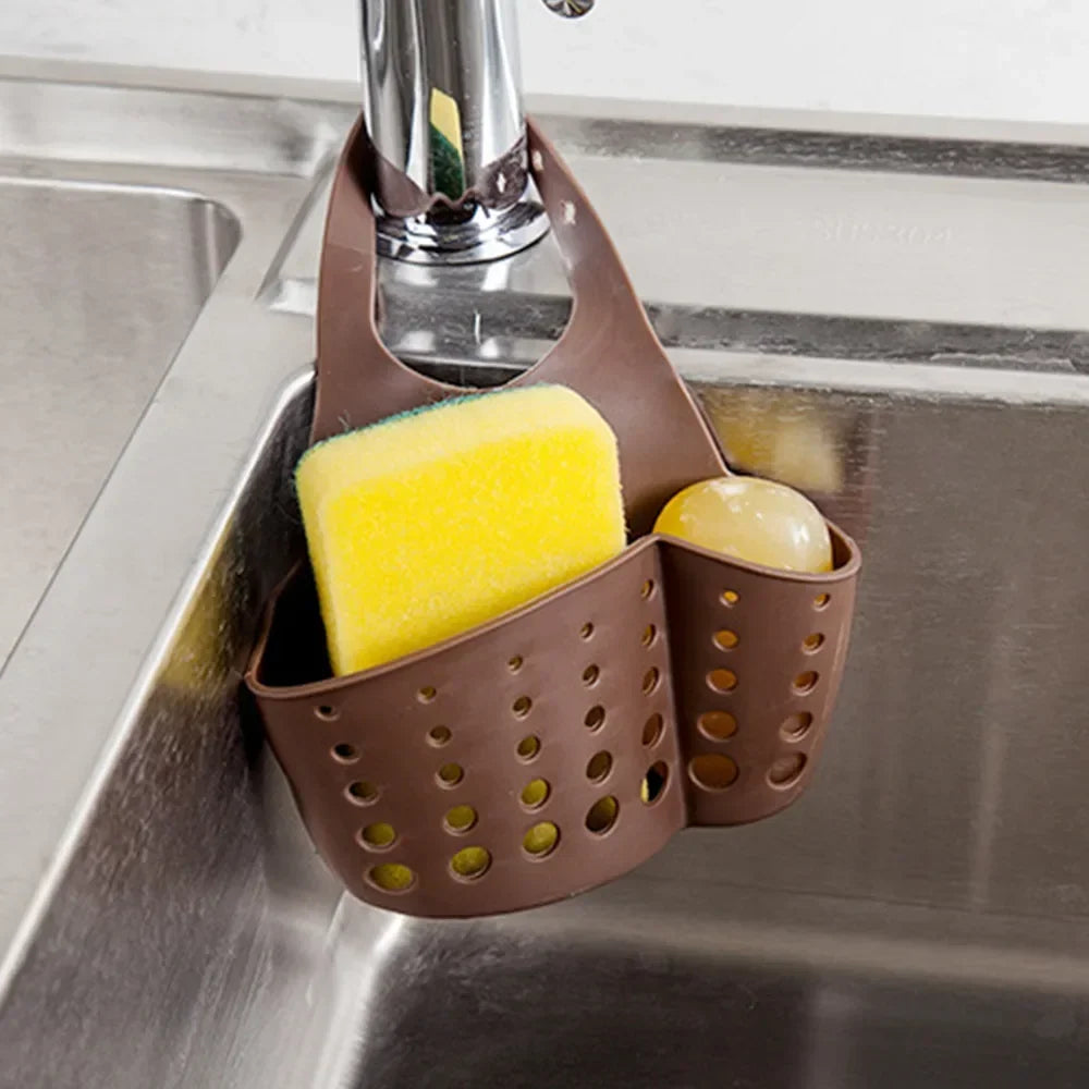 Sink Shelf Soap Sponge Holder Clip Dish Drainer Drying Rack Silicone Storage Basket Bag Bathroom Holder Kitchen Accessories Tool