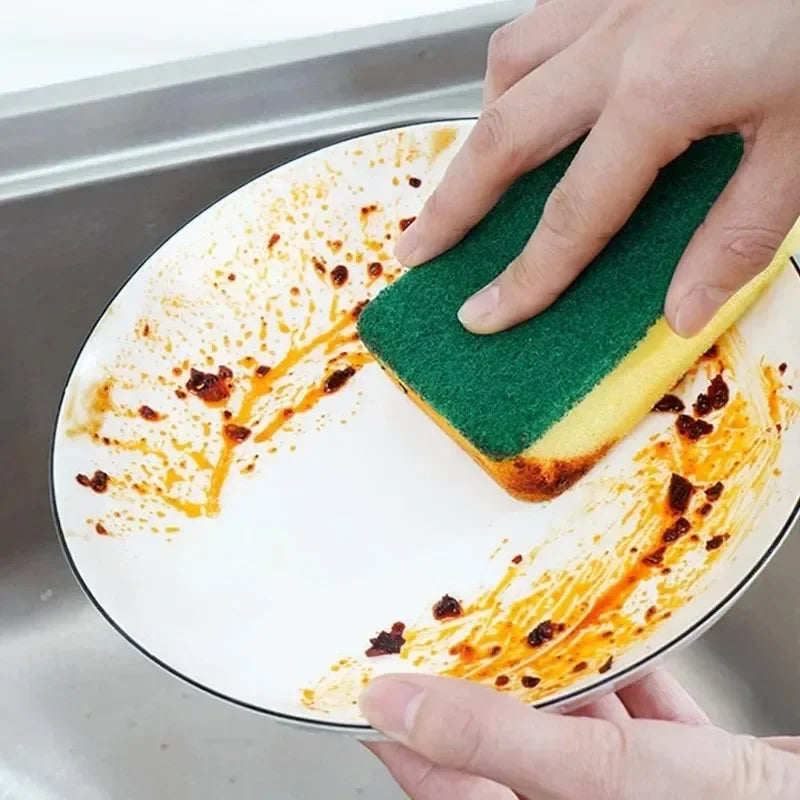 Double-sided Kitchen Dishwashing Sponge Soft Absorbent Cleaning Rub Dish Pot Rust Sponges Wipes Home Cleaning Brush Wholesale