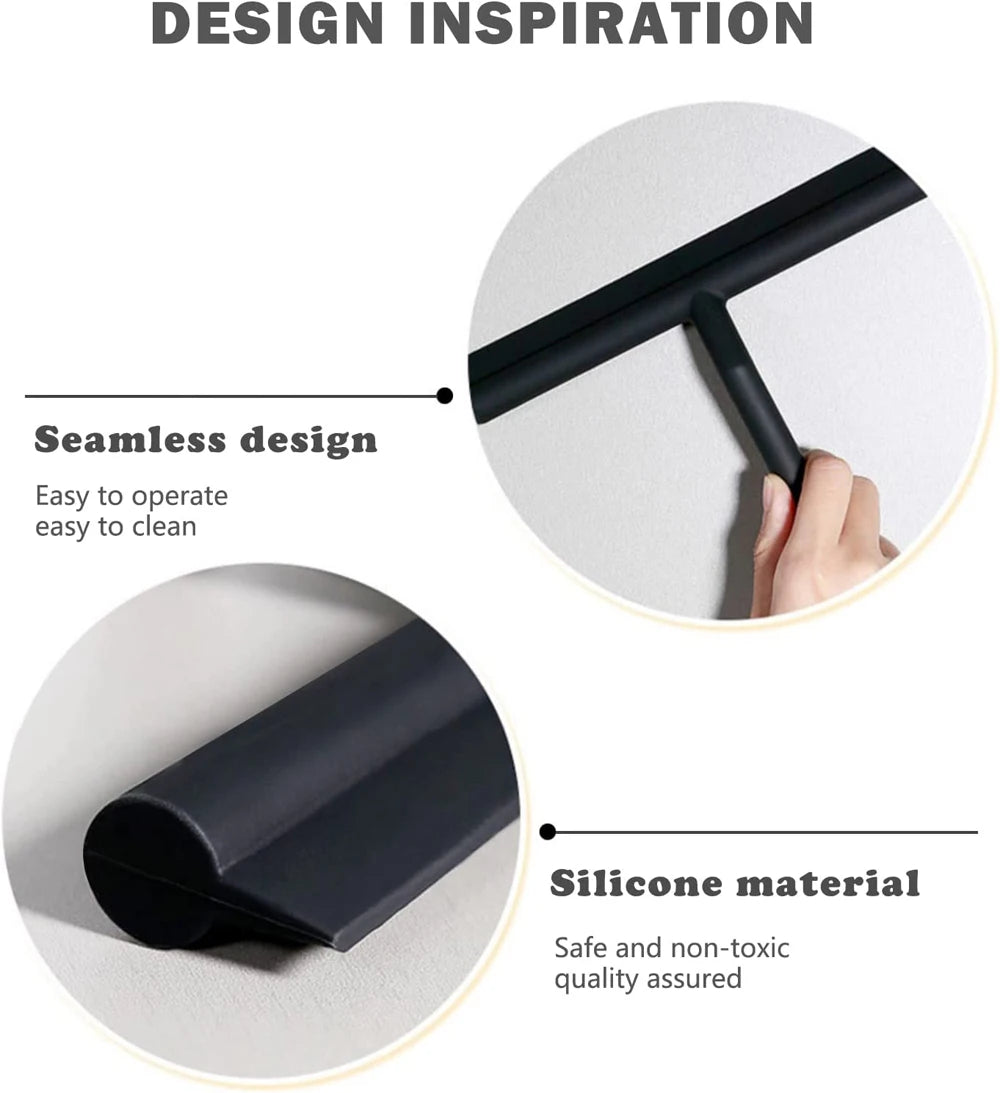 Shower Squeegee Glass Wiper Scraper Shower Squeegee Cleaner With Silicone Holder Bathroom Mirror Scraper Glass Cleaning