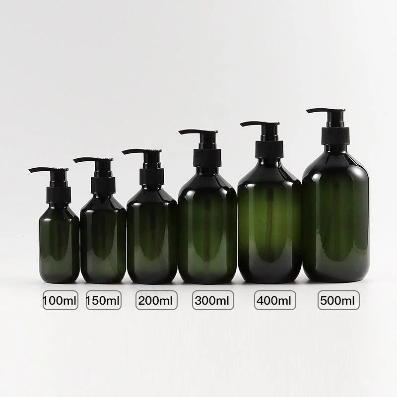 100/200/300/400/500ml Empty Pump Refillable Bathroom Shampoo Shower Gel Bottles Dispenser Kitchen Dish Plastic Liquid Container