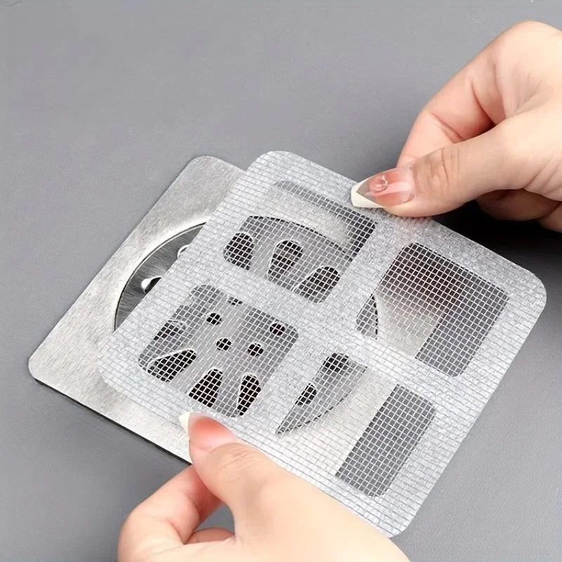 10pcs Disposable Hair Stoppers & Catchers Mesh Shower Drain Covers Floor Sink Strainer Filter Hair Stopper For Bathroom Kitchen