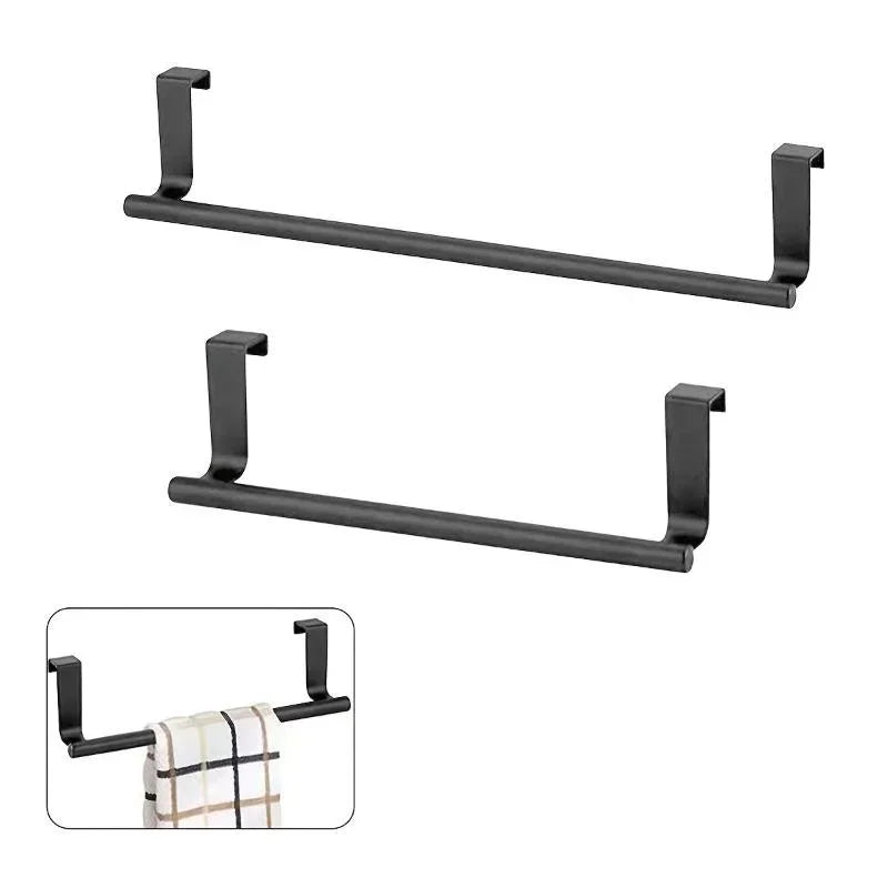 Towel Rod Steel Metal Wire Over Cabinet Towel Rack Storage Organizer Bathroom Door Hanging Towel Rack Punch-free Rag Hanger