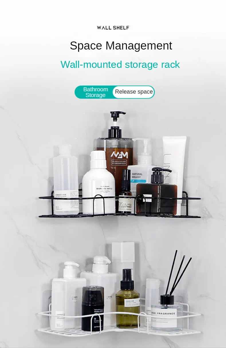 Bathroom Storage Rack Bathroom Shelf Wall Hanging Corner Shower Caddy No Punching Triangle Storage Rack Bathroom Accessories