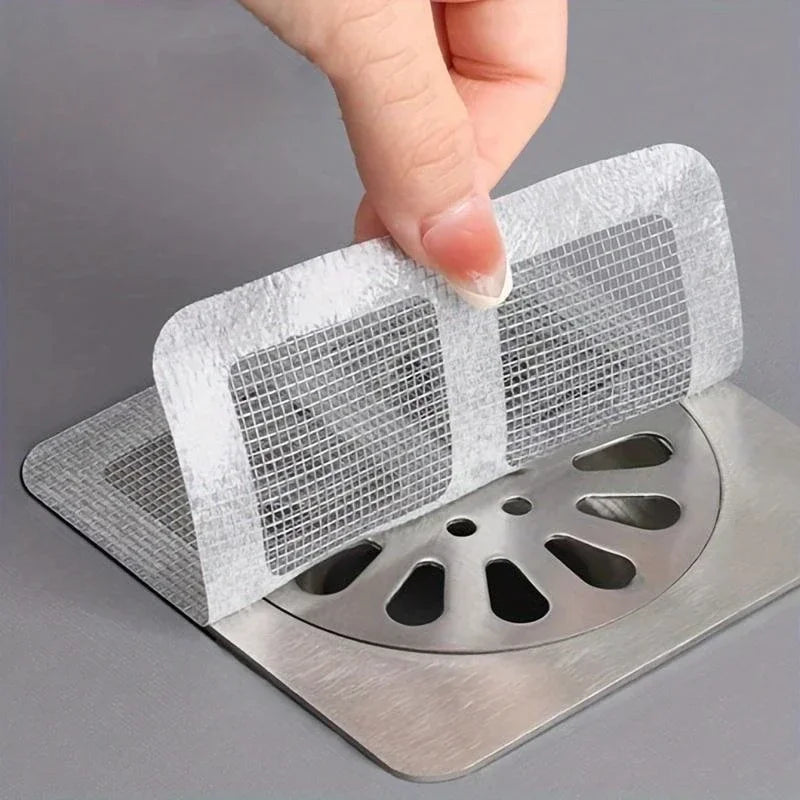 10pcs Disposable Hair Stoppers & Catchers Mesh Shower Drain Covers Floor Sink Strainer Filter Hair Stopper For Bathroom Kitchen