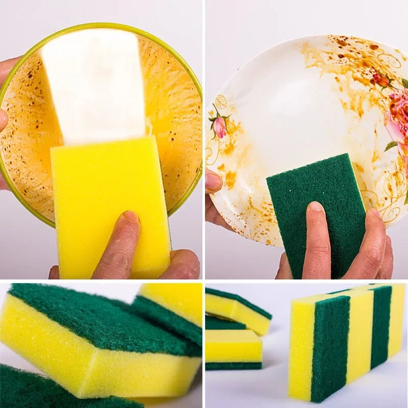 Double-sided Kitchen Dishwashing Sponge Soft Absorbent Cleaning Rub Dish Pot Rust Sponges Wipes Home Cleaning Brush Wholesale