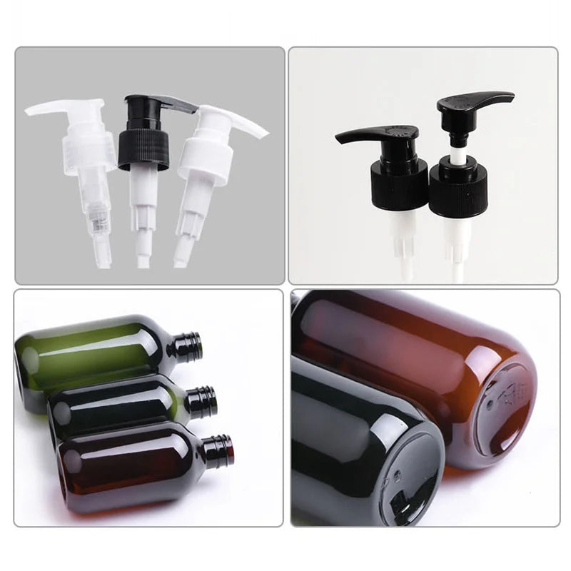 100/200/300/400/500ml Empty Pump Refillable Bathroom Shampoo Shower Gel Bottles Dispenser Kitchen Dish Plastic Liquid Container