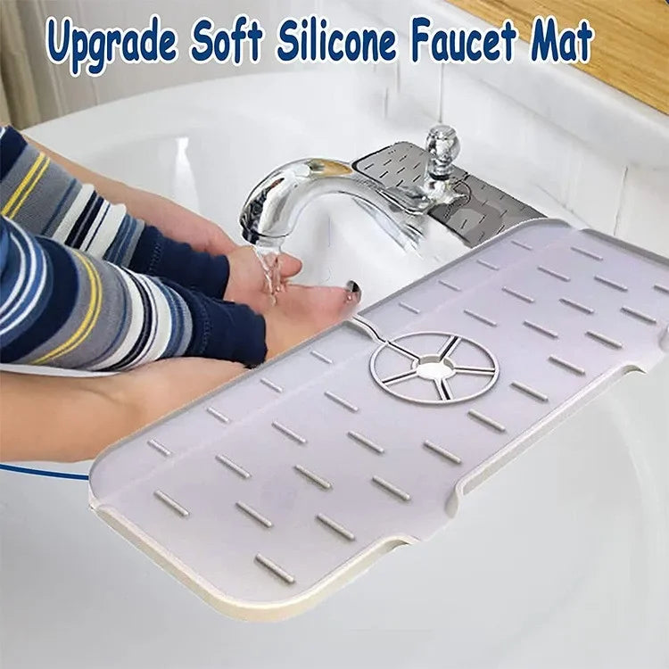 Kitchen Gadgets Silicone Faucet Absorbent Pad Shelf Sink Splash Catcher Countertop Protective Mat Bathroom Drain Mat Acceesories