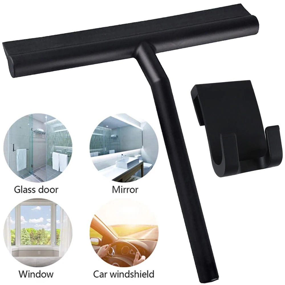 Shower Squeegee Glass Wiper Scraper Shower Squeegee Cleaner With Silicone Holder Bathroom Mirror Scraper Glass Cleaning