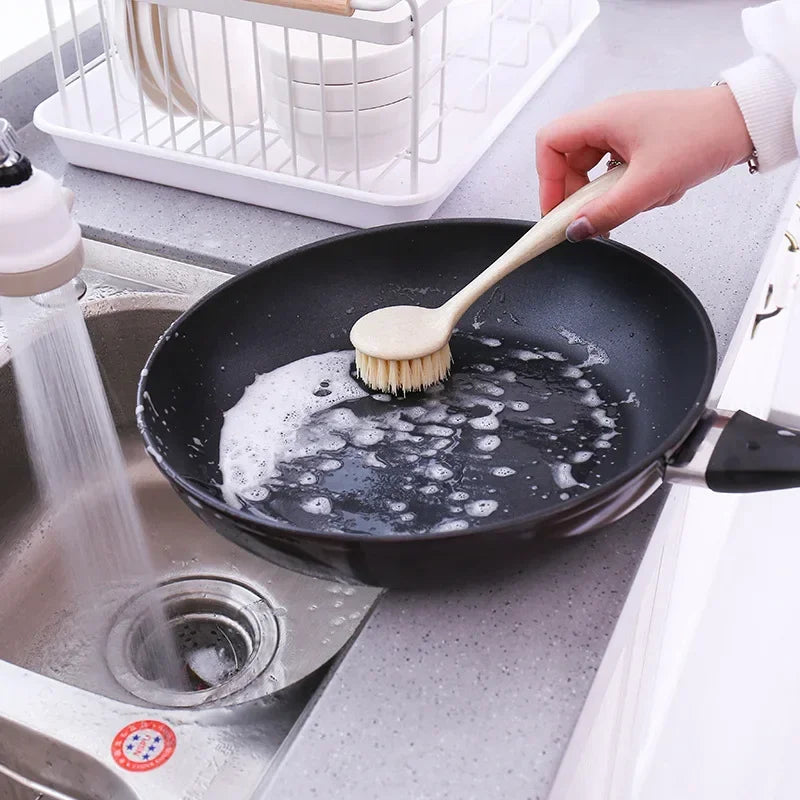 xgnvpy Long Handle Cleaning Brush Multifunctional Pan Pot Sink Dish Bowl Washing Tool Stain Removal Kitchen Utility