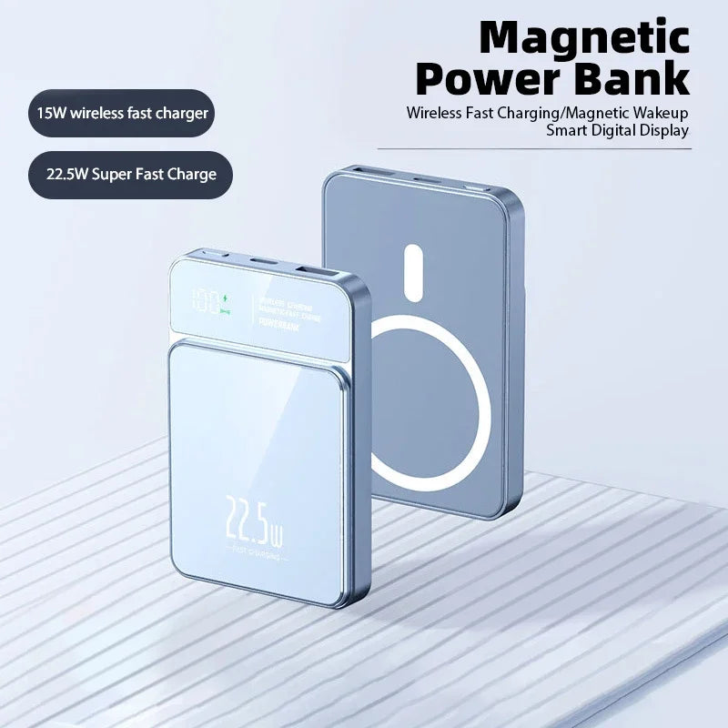 100000mAh Power Bank Magnetic Qi Wireless Charger Magsafe 22.5W Super Fast Charging Powerbank For iPhone Samsung Huawei Xiaomi