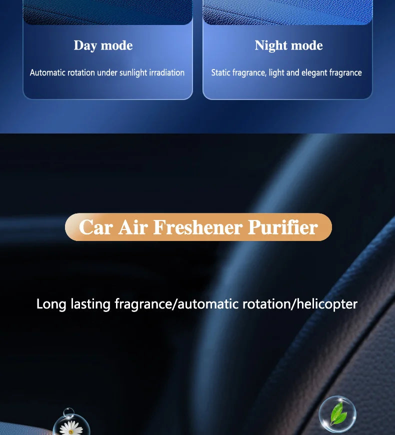 Helicopter Solar Car Air Freshener Propeller Rotating Interior Accessories Flavoring Supplies Fighter Model Perfume Decoration