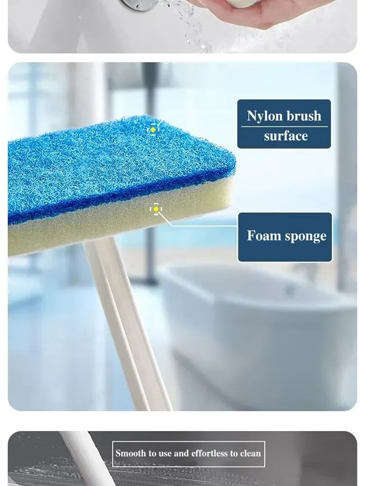 Bathroom Wall Brush Multifunctional Long Handle Removable Sponge Brush Tile Floor Bathtub Brushes Household Cleaning Tools