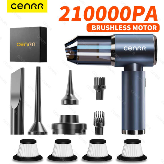 CENRR 210000PA Car Vacuum Cleaner Mini Powerful Handheld Wireless Cleaner Home Appliance for Blower Portable Vacuum Cleaner