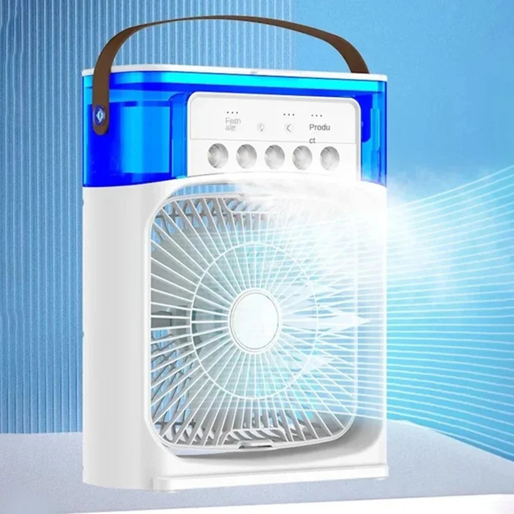 Humidifier Air Conditioner Hydrocooling USB Electric Fan LED Night Light Water Mist Fan Portable Air Cooler 3 In 1 Fan for Home